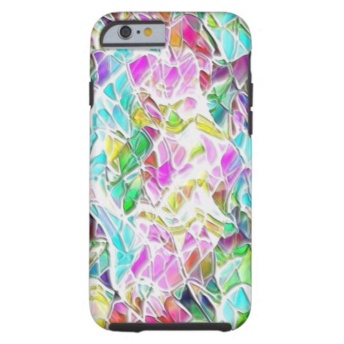 Colorful abstract shapes dipped in white milk soup tough iPhone 6 case