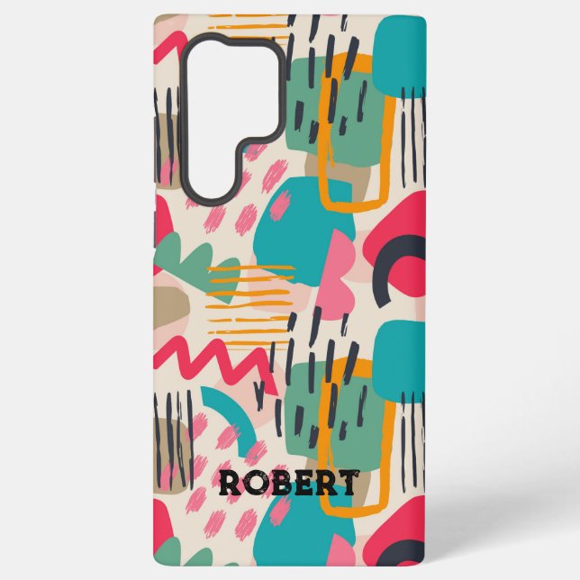 Colorful abstract shapes grunge pattern samsung galaxy case (Back)