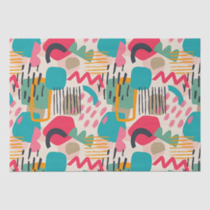 Colorful abstract shapes grunge pattern tissue paper