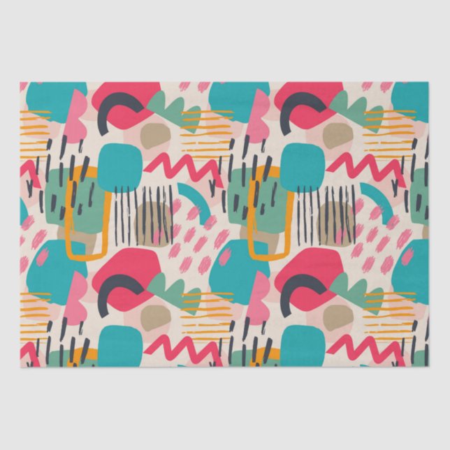 Colorful abstract shapes grunge pattern tissue paper (Front)