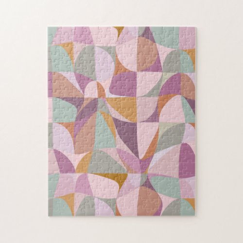 Colorful Abstract Shapes in Earth Tones Jigsaw Puzzle