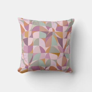 Colorful Abstract Shapes in Earth Tones Throw Pillow