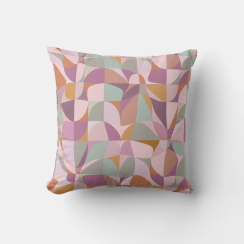 Colorful Abstract Shapes in Earth Tones Throw Pillow
