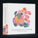 Colorful Abstract Shapes in Teal Pink and Yellow   3 Ring Binder<br><div class="desc">Modern geometric shapes collage of abstract circles in a bright color palette of blue,  red,  pink,  and yellow.</div>