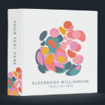 Colorful Abstract Shapes in Teal Pink and Yellow   3 Ring Binder<br><div class="desc">Modern geometric shapes collage of abstract circles in a bright color palette of blue,  red,  pink,  and yellow.</div>