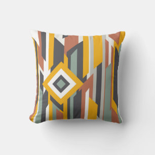 Colorful Abstract Shapes, Lines & Boxes Throw Pillow