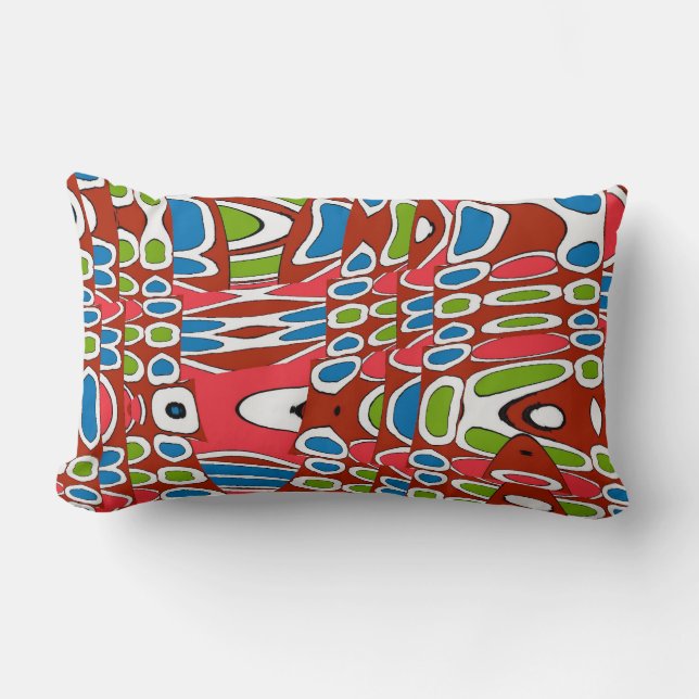 Colorful Abstract Shapes Lumbar Pillow (Front)
