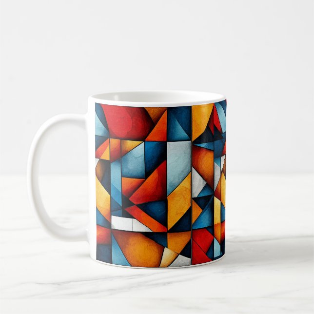 🎨 Colorful Abstract Shapes Modern Coffee Mug (Left)