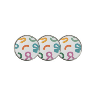 Colorful Abstract Shapes Pattern Golf Ball Marker
