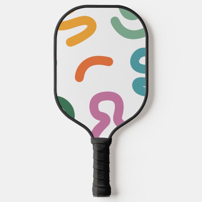 Colorful Abstract Shapes Pattern Pickleball Paddle (Front)