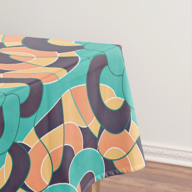 Colorful abstract shapes pattern tablecloth (In Situ)