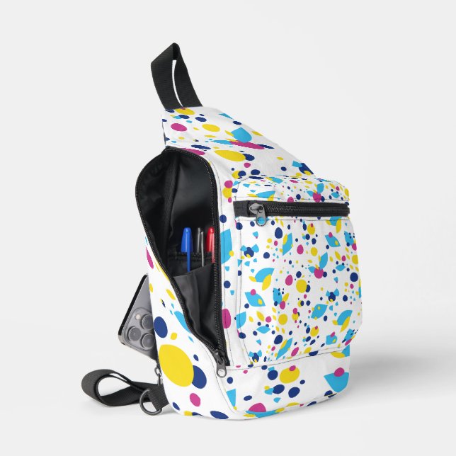 Colorful abstract shapes. sling bag (Open)