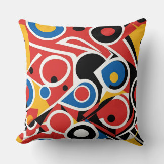 Colorful Abstract Shapes Throw Pillow