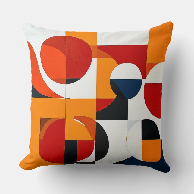 Colorful Abstract shapes Throw Pillow (Front)