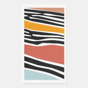 Colorful abstract shapes with zebra print design paper guest towels