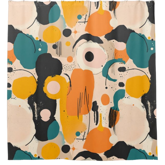 Colorful Abstract Shower Curtain (Front)