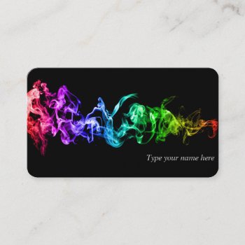 Colorful Abstract Smoke - A Rainbow In The Dark Business Card by StilleSkygger at Zazzle