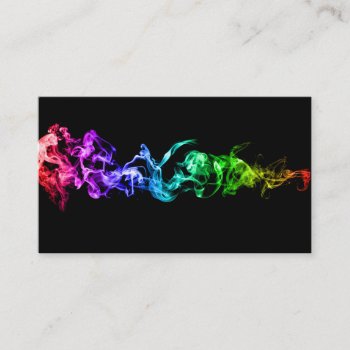 Colorful Abstract Smoke - A Rainbow In The Dark Business Card by StilleSkygger at Zazzle