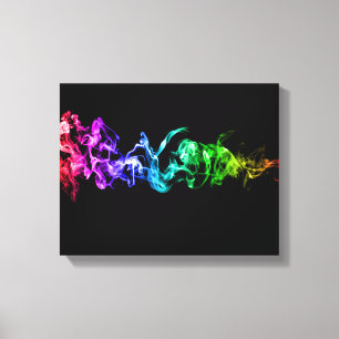 Colorful Abstract Smoke - A Rainbow in the Dark Ca Canvas Print