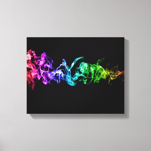 Colorful Abstract Smoke _ A Rainbow in the Dark Ca Canvas Print