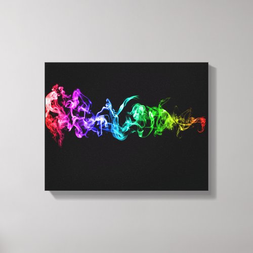 Colorful Abstract Smoke _ A Rainbow in the Dark Canvas Print