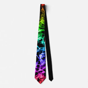 Colorful Abstract Smoke - A Rainbow in the Dark Neck Tie