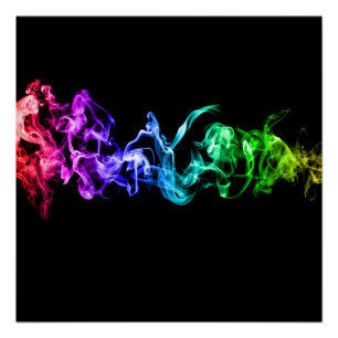 Colorful Abstract Smoke - A Rainbow in the Dark Poster