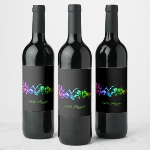 Colorful Abstract Smoke _ A Rainbow in the Dark Wine Label