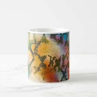 Colorful abstract snake skin pattern color morph mug