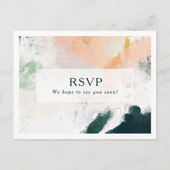 Colorful Abstract Song Request RSVP Postcard (Front)