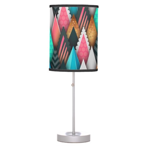 Colorful Abstract Southwestern Geometric Table Lamp