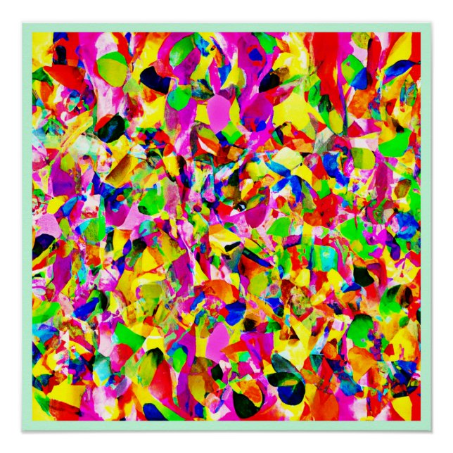 Colorful Abstract Spectrum Pattern Poster (Front)
