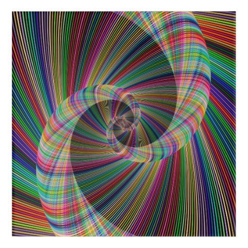 Colorful Abstract Spiral Swirl Fractal Acrylic Print