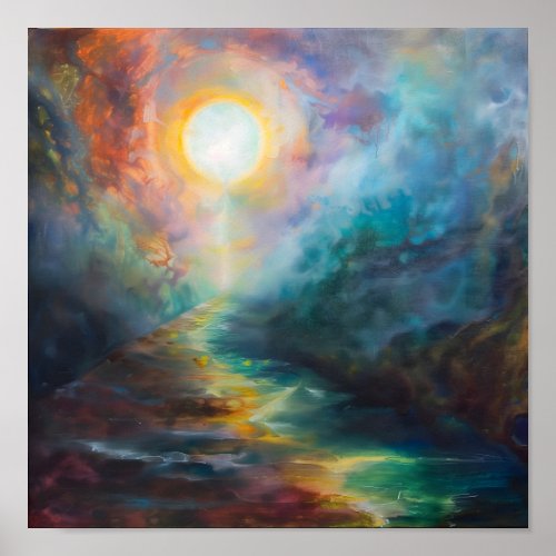 Colorful Abstract Spiritual Sun Art Picture Poster