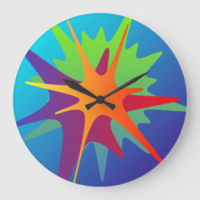 Colorful Abstract Splash Wall Clock (Front)