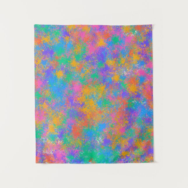 Colorful Abstract Splatter Design Tapestry (Front)