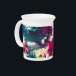 Colorful Abstract Splatter Paint Teal and Magenta Beverage Pitcher<br><div class="desc">This colorful abstract design features a splatter paint pattern in shades of teal and magenta with splashes of bright sunny yellow.</div>