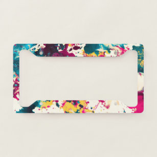 Blue Green Splatter Marble License Plate Frame Blue Green Splatter Marble License Plate Frame