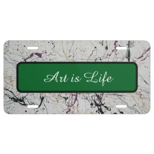Colorful Abstract Splatter Painting License Plate