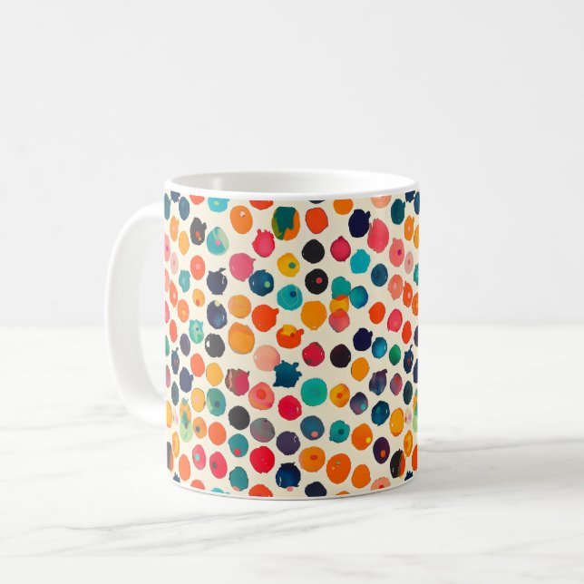 Colorful Abstract Splatters Coffee Mug (Front Left)