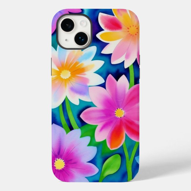 Colorful Abstract Spring Flowers Case-Mate iPhone Case (Back)