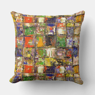 Colorful Abstract Square Throw Pillow
