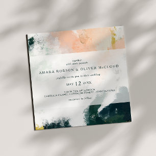 Colorful Abstract Square Wedding Invitation