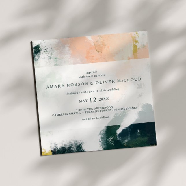 Colorful Abstract Square Wedding Invitation (Creator Uploaded)