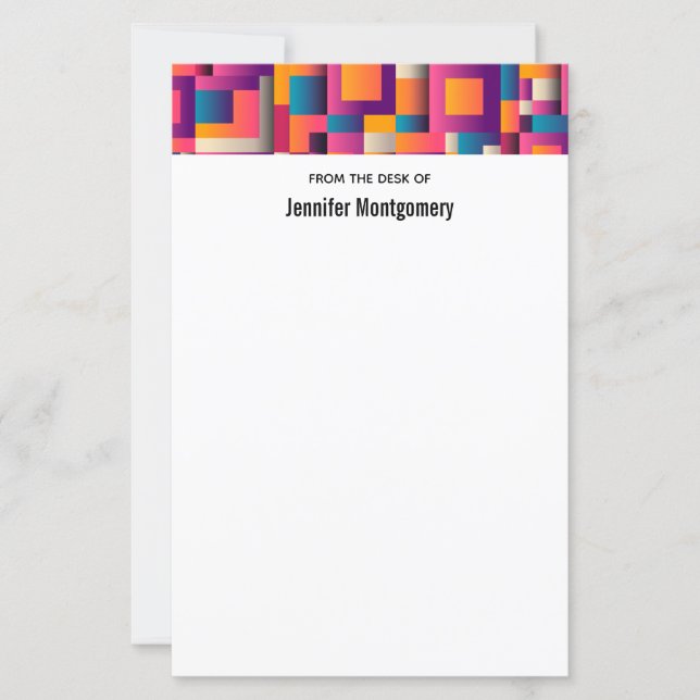 Colorful Abstract Squares and Shapes (Front)