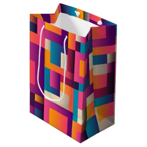 Colorful Abstract Squares and Shapes Medium Gift Bag