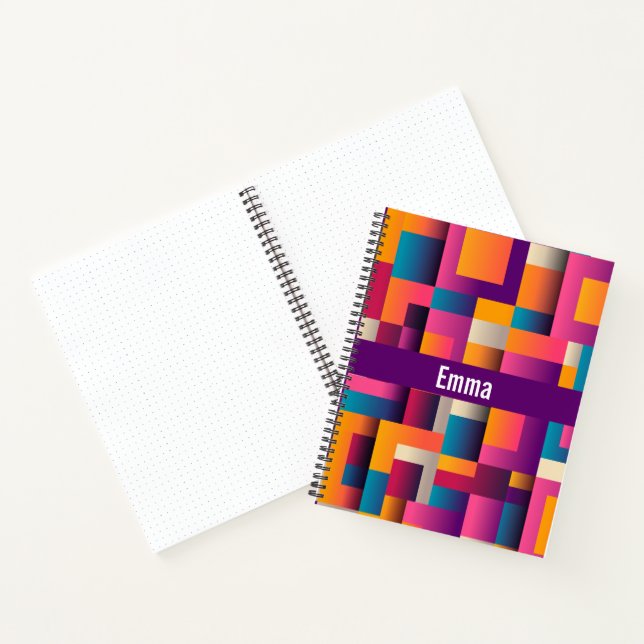 Colorful Abstract Squares and Shapes Notebook (Inside)