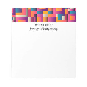 Colorful Abstract Squares and Shapes Notepad