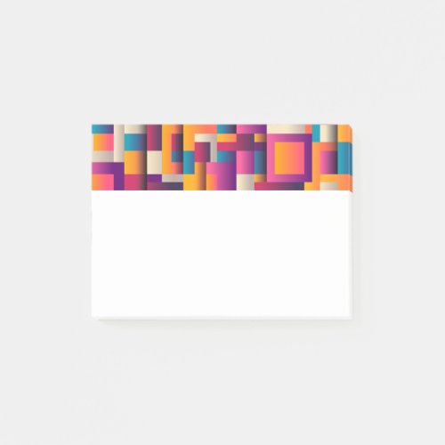 Colorful Abstract Squares and Shapes Post_it Notes