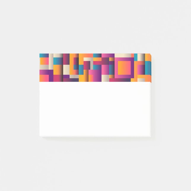 Colorful Abstract Squares and Shapes Post-it Notes (Front)